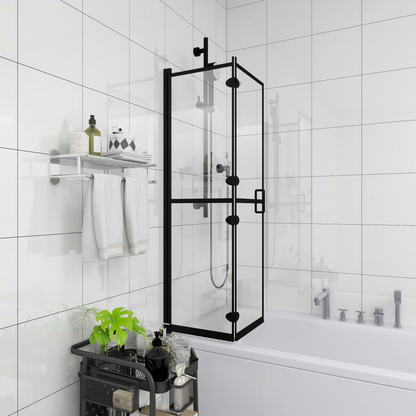 vidaXL Folding Shower Enclosure ESG 39.4"x55.1" Black