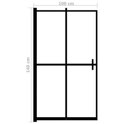 vidaXL Folding Shower Enclosure ESG 39.4"x55.1" Black