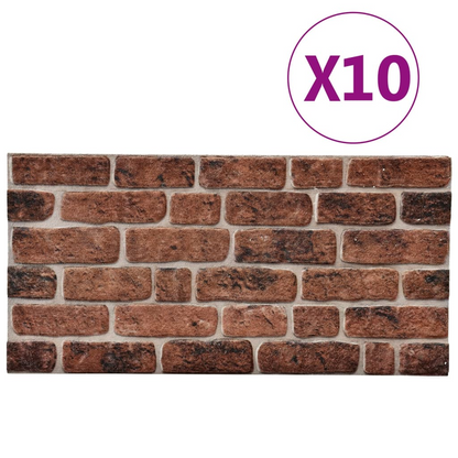 vidaXL 3D Wall Panels with Dark Brown Brick Design 10 pcs EPS