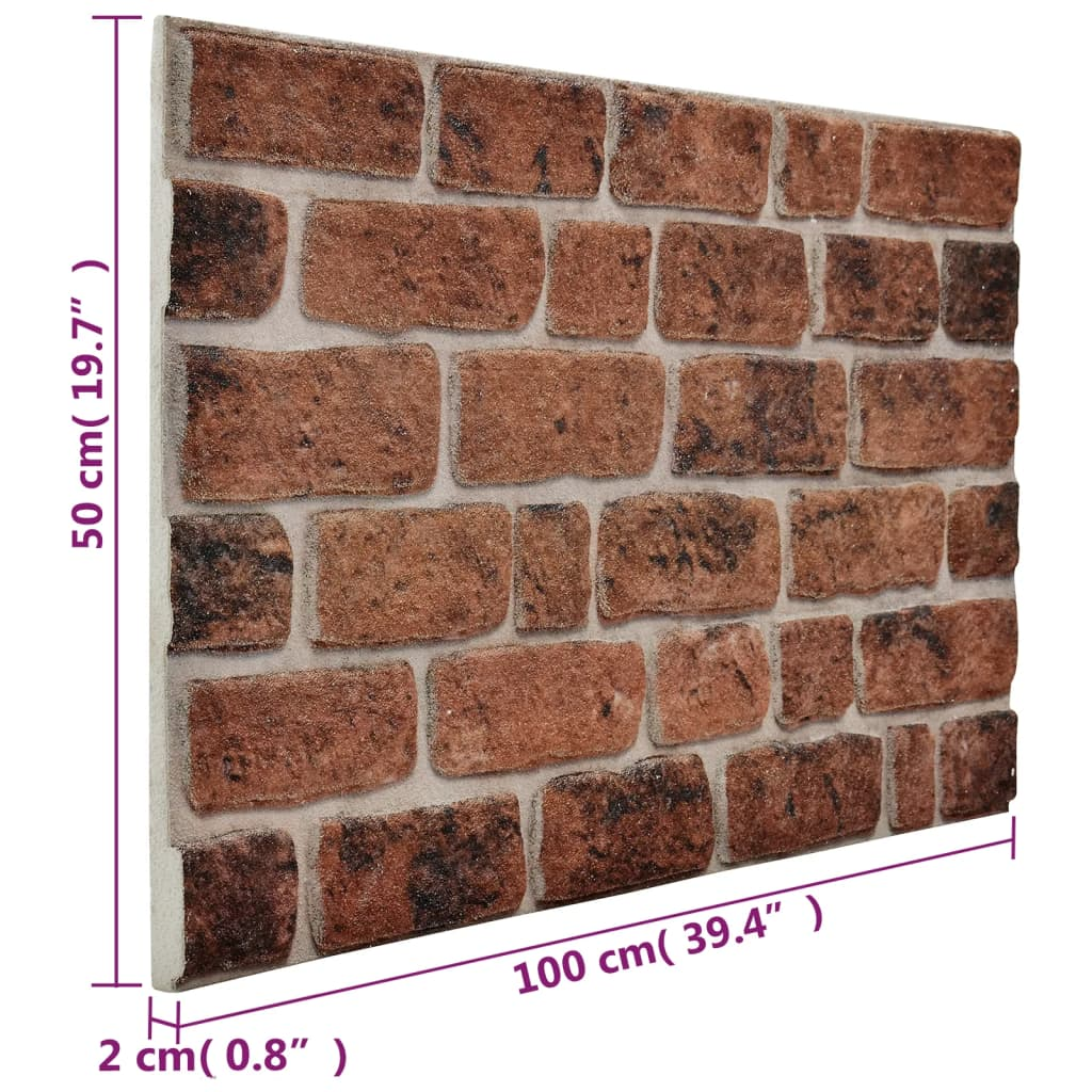 vidaXL 3D Wall Panels with Dark Brown Brick Design 10 pcs EPS