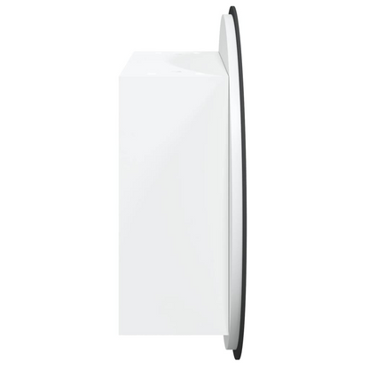 vidaXL Bathroom Cabinet with Round Mirror&LED White 15.7"x15.7"x6.9"