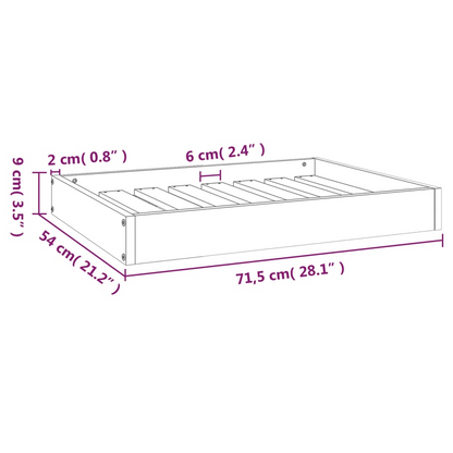 vidaXL Dog Bed 28.1"x21.3"x3.5" Solid Wood Pine