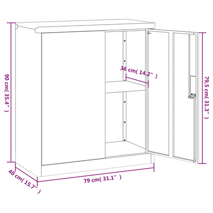 vidaXL File Cabinet Anthracite 31.1"x15.7"x35.4" Steel