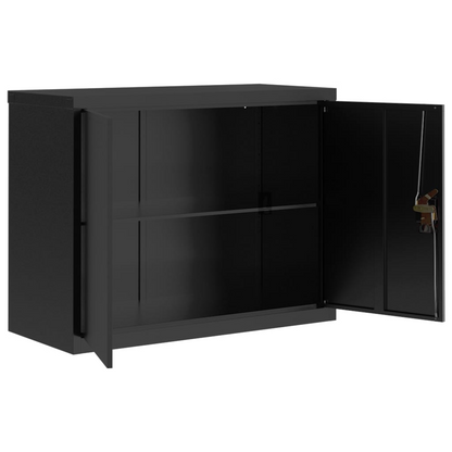 vidaXL File Cabinet Black 35.4"x15.7"x27.6" Steel