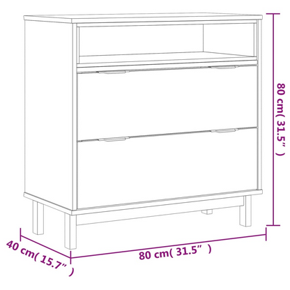 vidaXL Drawer Cabinet FLAM 31.5"x15.7"x31.5" Solid Wood Pine