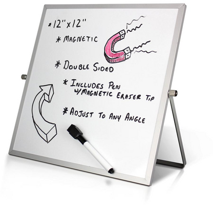 Flipside Dry-Erase Flip Easel - 12" (1 ft) Width x 12" (1 ft) Height - White Surface - 1 Each