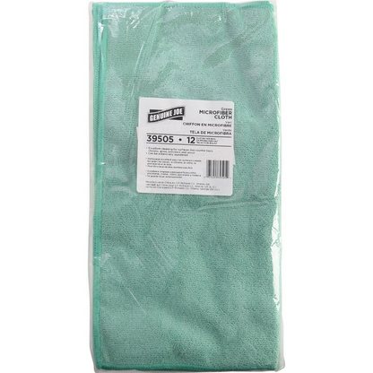 Genuine Joe General Purpose Microfiber Cloth - Cloth - 16" Width x 16" Length - 12 / Bag - Green