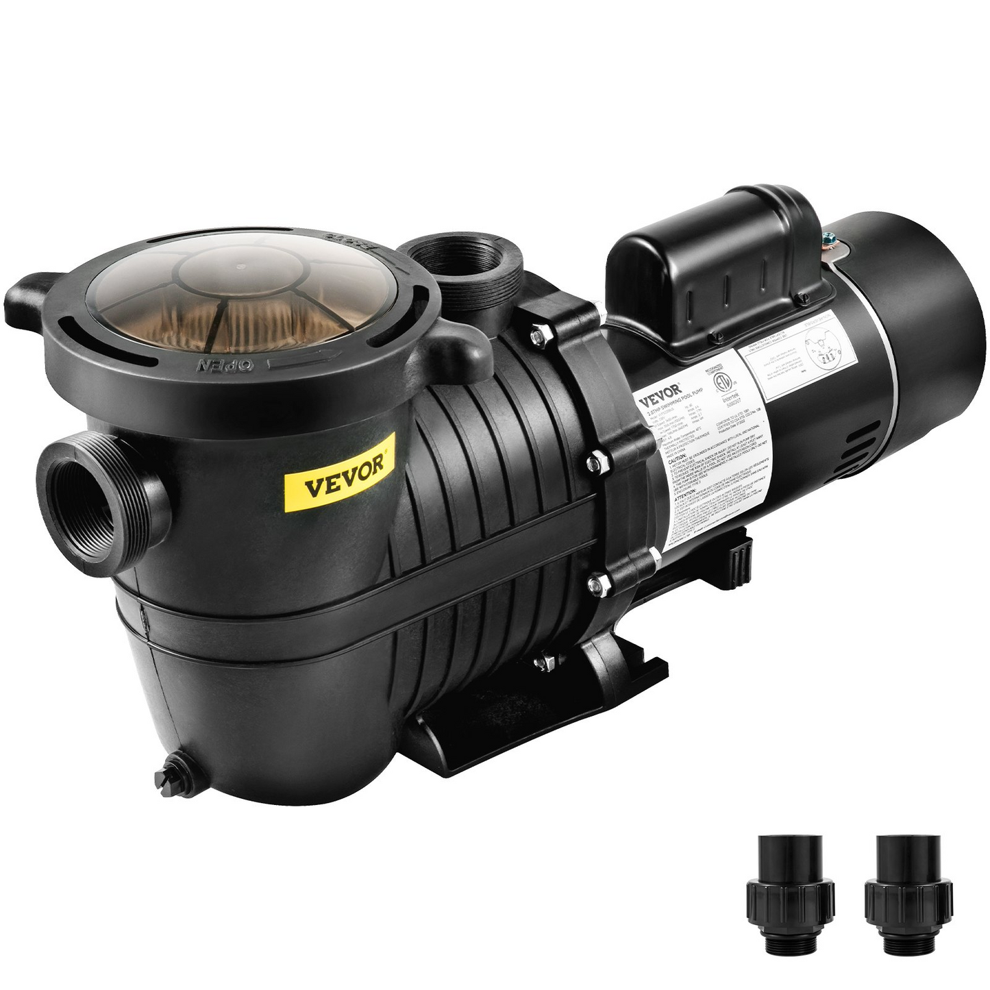 VEVOR Pool Pump 1.5HP 230V, Variable Dual Speed Pumps 1100W for Above Ground Pool, Powerful Self-priming Pump w/ Strainer Filter Basket, 5400 GPH Max. Flow, Energy Saving Swimming Pool Pump