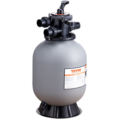 VEVOR Sand Filter, 16-inch, Up to 35 GPM Flow Rate, Above Inground Swimming Pool Sand Filter System with 7-Way Multi-Port Valve, Filter, Backwash, Rinse, Recirculate, Waste, Winter, Closed Functions