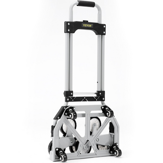 VEVOR Stair Climbing Cart Foldable Hand Truck 15.4''x10.6'' w/ Adjustable Handle