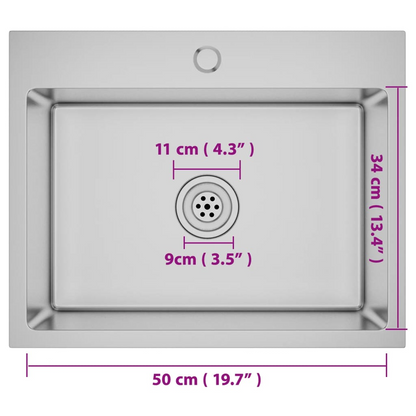 vidaXL Handmade Kitchen Sink Stainless Steel