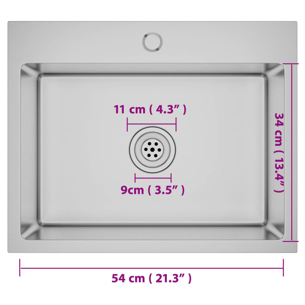 vidaXL Handmade Kitchen Sink Stainless Steel