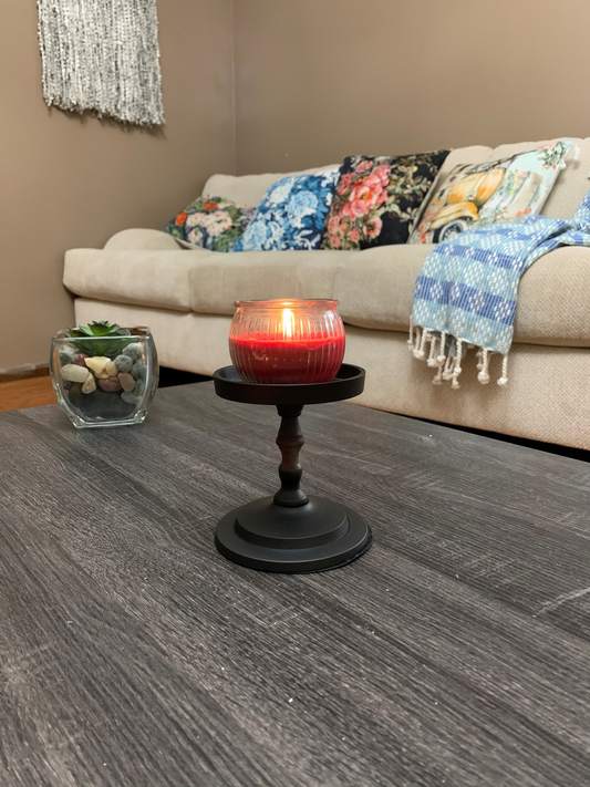 Vibhsa Pillar Candle Holder - Matte Black (4.5"H)