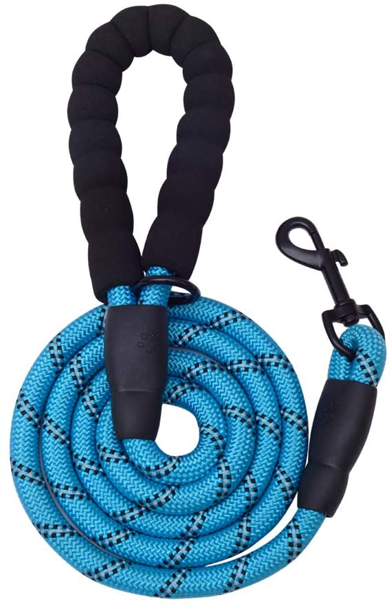 5 FT Thick Highly Reflective Dog Leash- Blue