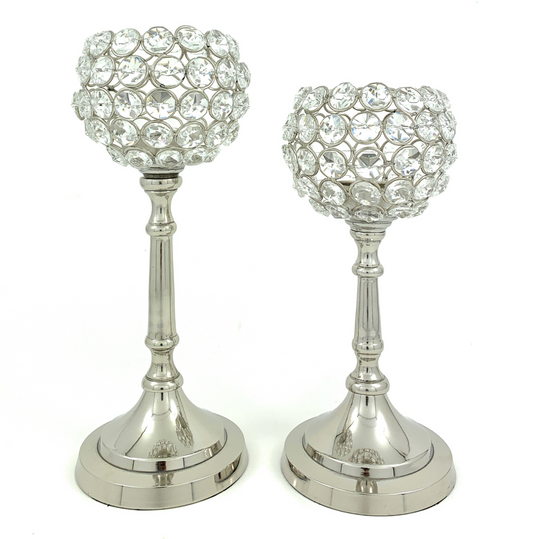 Vibhsa Hurricane  Set of 2 Crystal Candle Holder