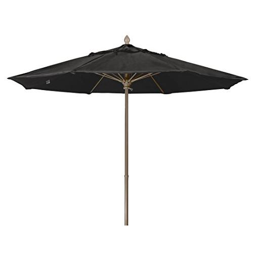 7.5' Oct Market 8 Rib Push up Champagne Bronze with Black Marine Grade Canopy, 7MPUCB-8601