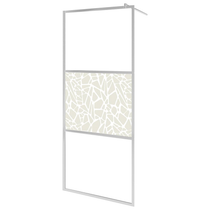 vidaXL Walk-in Shower Wall ESG Glass with Stone Design 35.4"x76.8"