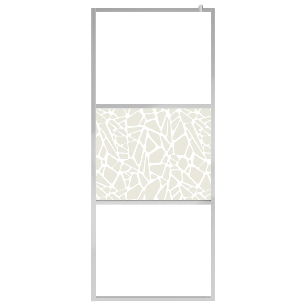 vidaXL Walk-in Shower Wall ESG Glass with Stone Design 35.4"x76.8"