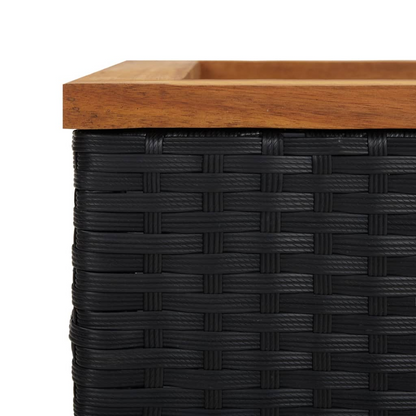 vidaXL Planter Black 15.7"x15.7"x31.5" Poly Rattan