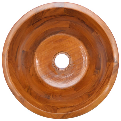 vidaXL Basin Solid Wood Teak Φ15.7"x7.9"