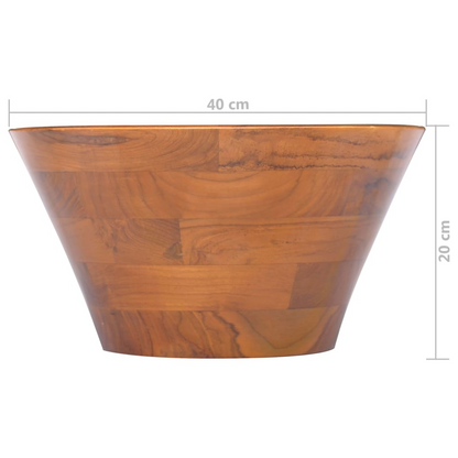 vidaXL Basin Solid Wood Teak Φ15.7"x7.9"