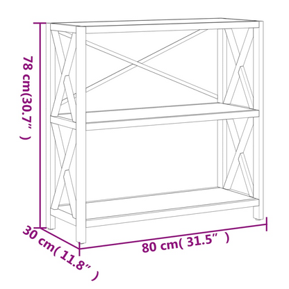 vidaXL 3-Tier Shelf 31.5"x11.8"x30.7" Solid Wood Oak