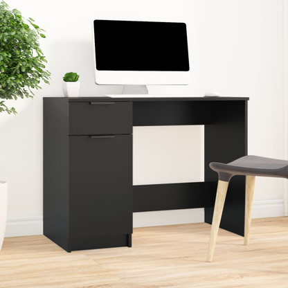 vidaXL Desk Black 39.4"x19.7"x29.5" Engineered Wood