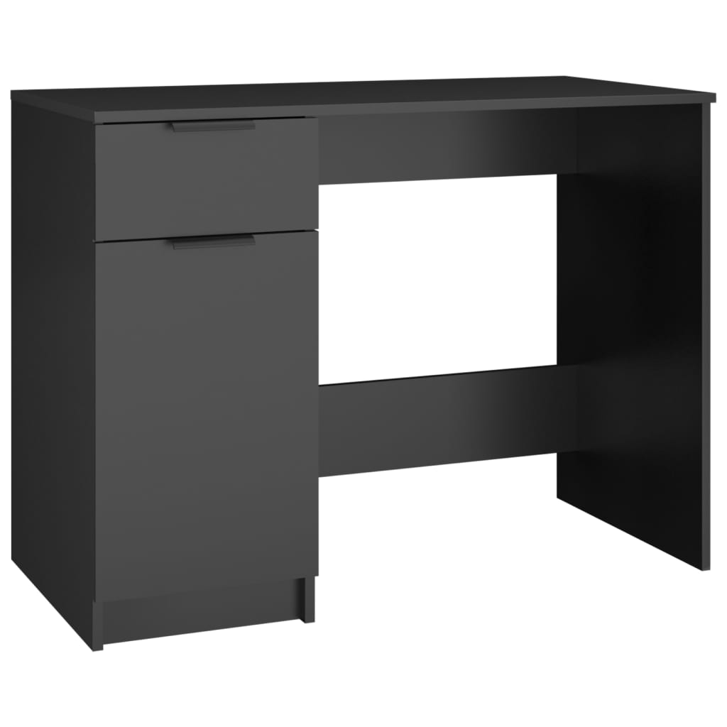 vidaXL Desk Black 39.4"x19.7"x29.5" Engineered Wood