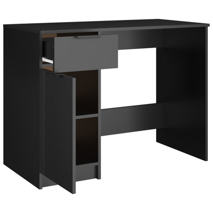 vidaXL Desk Black 39.4"x19.7"x29.5" Engineered Wood