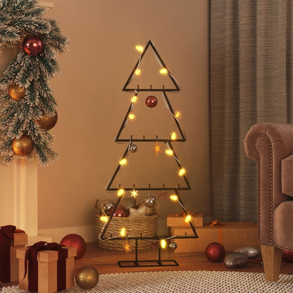 vidaXL Metal Christmas Tree for Decoration Black 35.4"