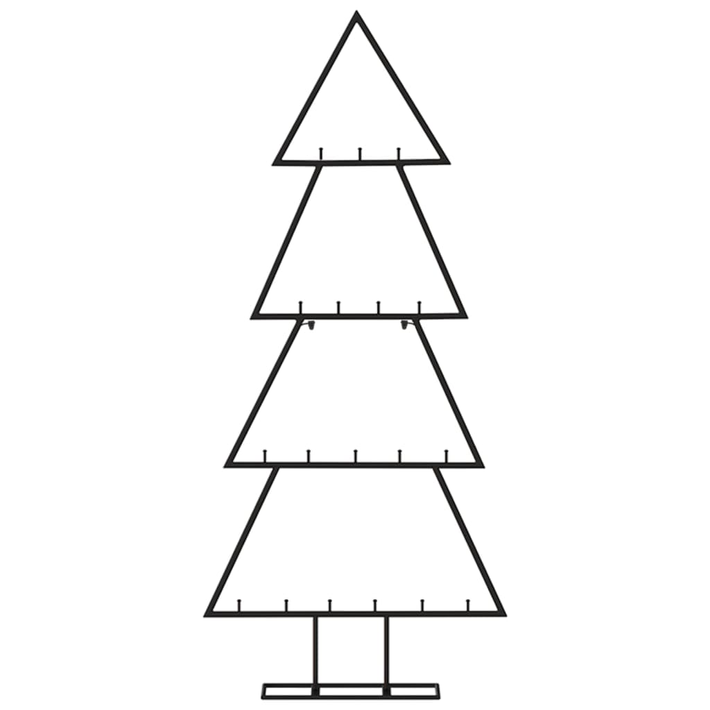 vidaXL Metal Christmas Tree for Decoration Black 35.4"