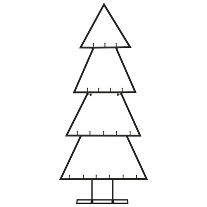 vidaXL Metal Christmas Tree for Decoration Black 35.4"