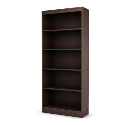 Axess 5-Shelf Bookcase, Chocolate