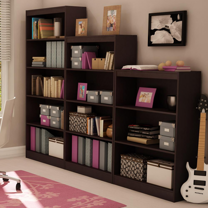 Axess 5-Shelf Bookcase, Chocolate