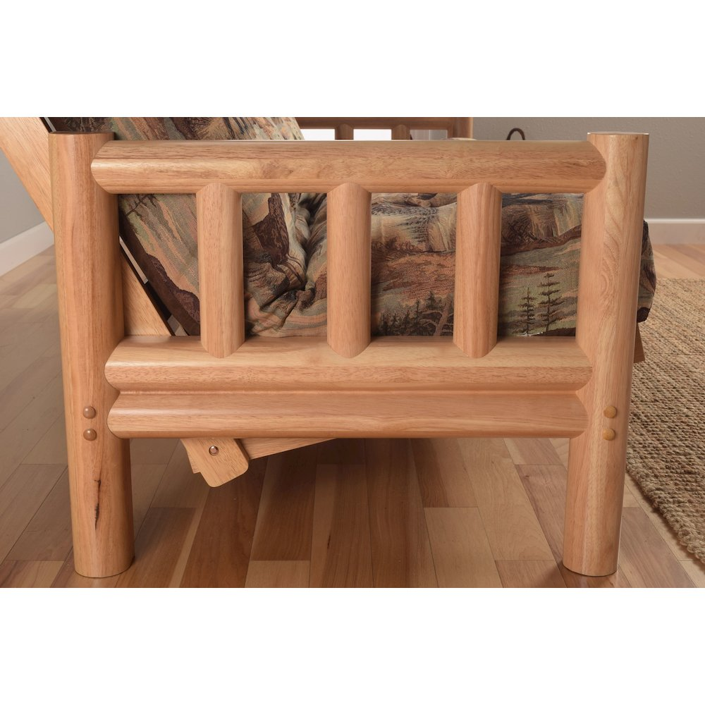 Lodge Frame-Natural Finish-Marmont Mocha Mattress-Storage Drawers