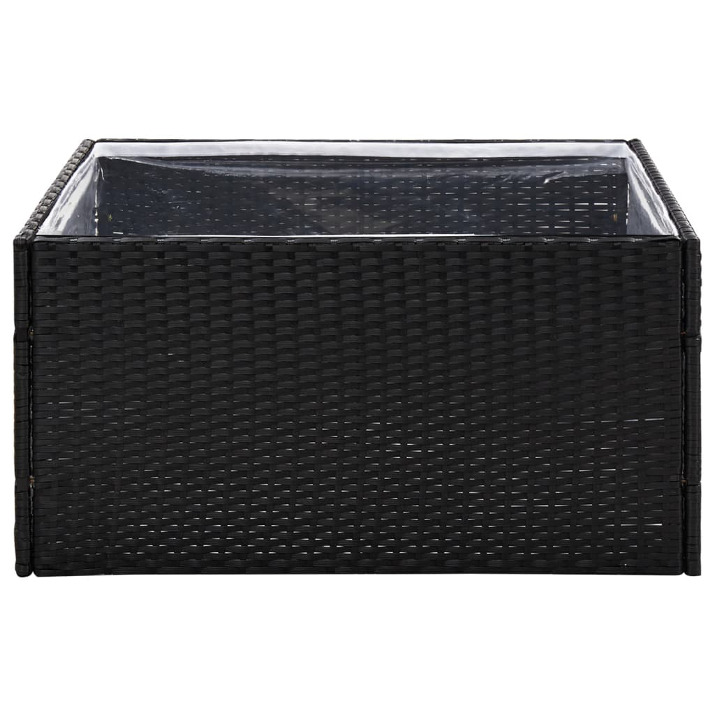 vidaXL Garden Planter Black 31.5"x31.5"x15.7" Poly Rattan