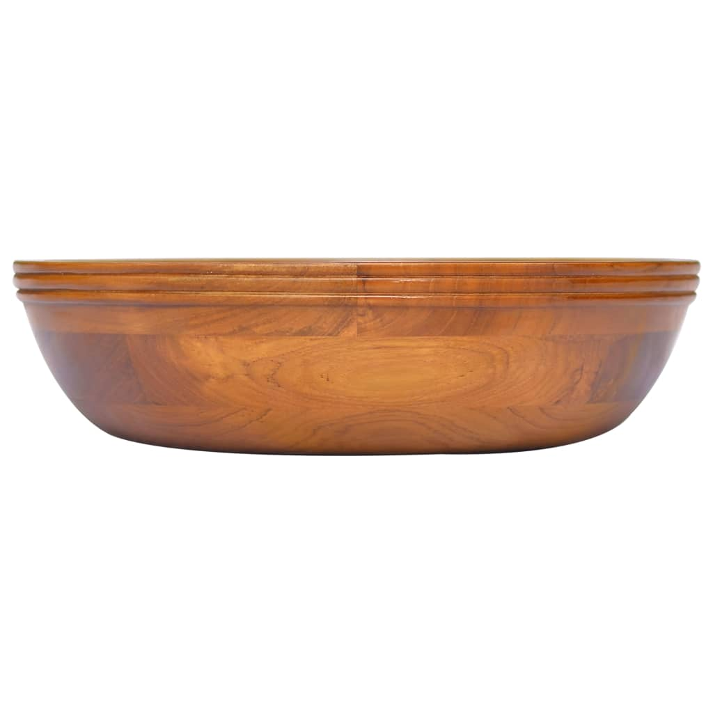 vidaXL Basin Solid Wood Teak Φ15.7"x3.9"