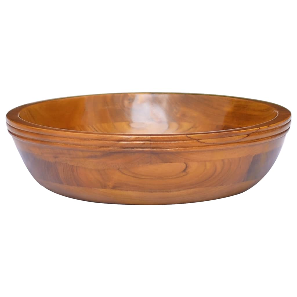 vidaXL Basin Solid Wood Teak Φ15.7"x3.9"