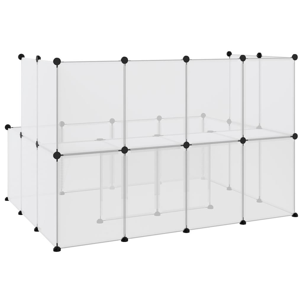 vidaXL Small Animal Cage Transparent 56.3"x42.1"x36.6" PP and Steel