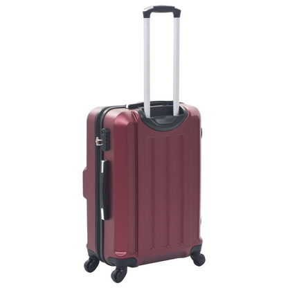 vidaXL Hardcase Trolley Set 3 pcs Wine Red ABS