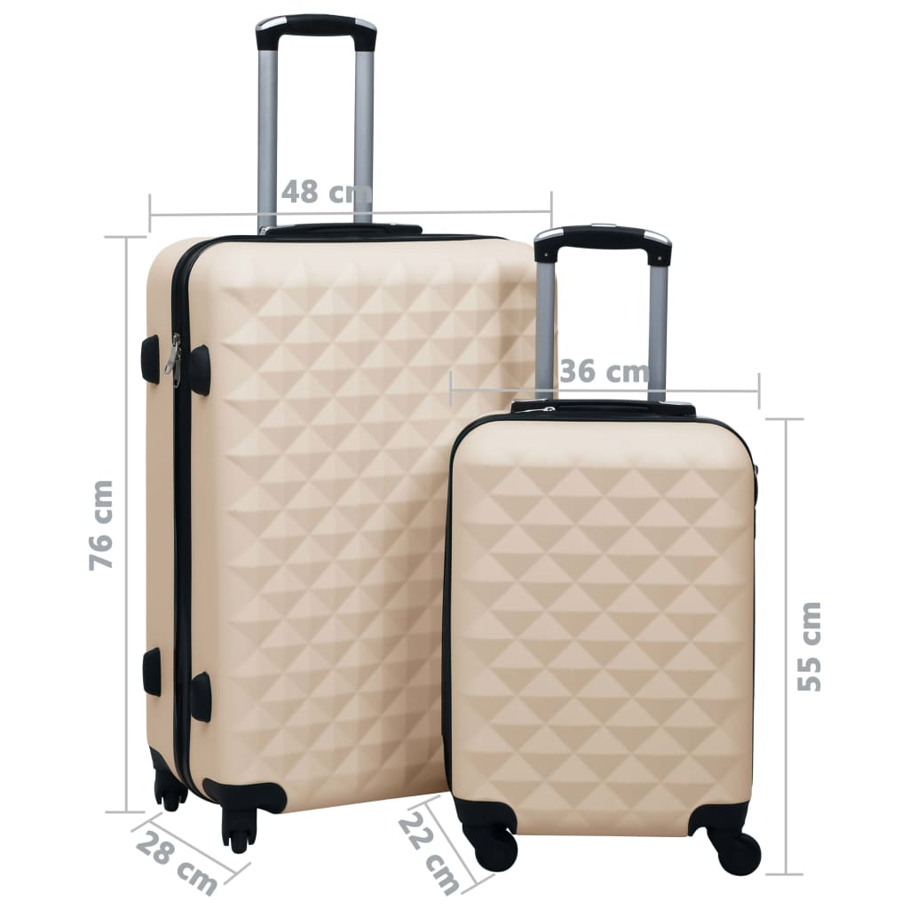 vidaXL Hardcase Trolley Set 2 pcs Gold ABS