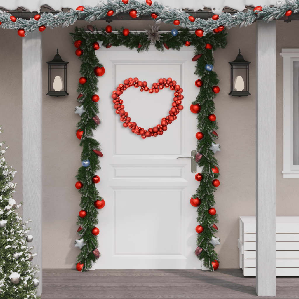 vidaXL Christmas Balls Garland Red 68.9" Polystyrene