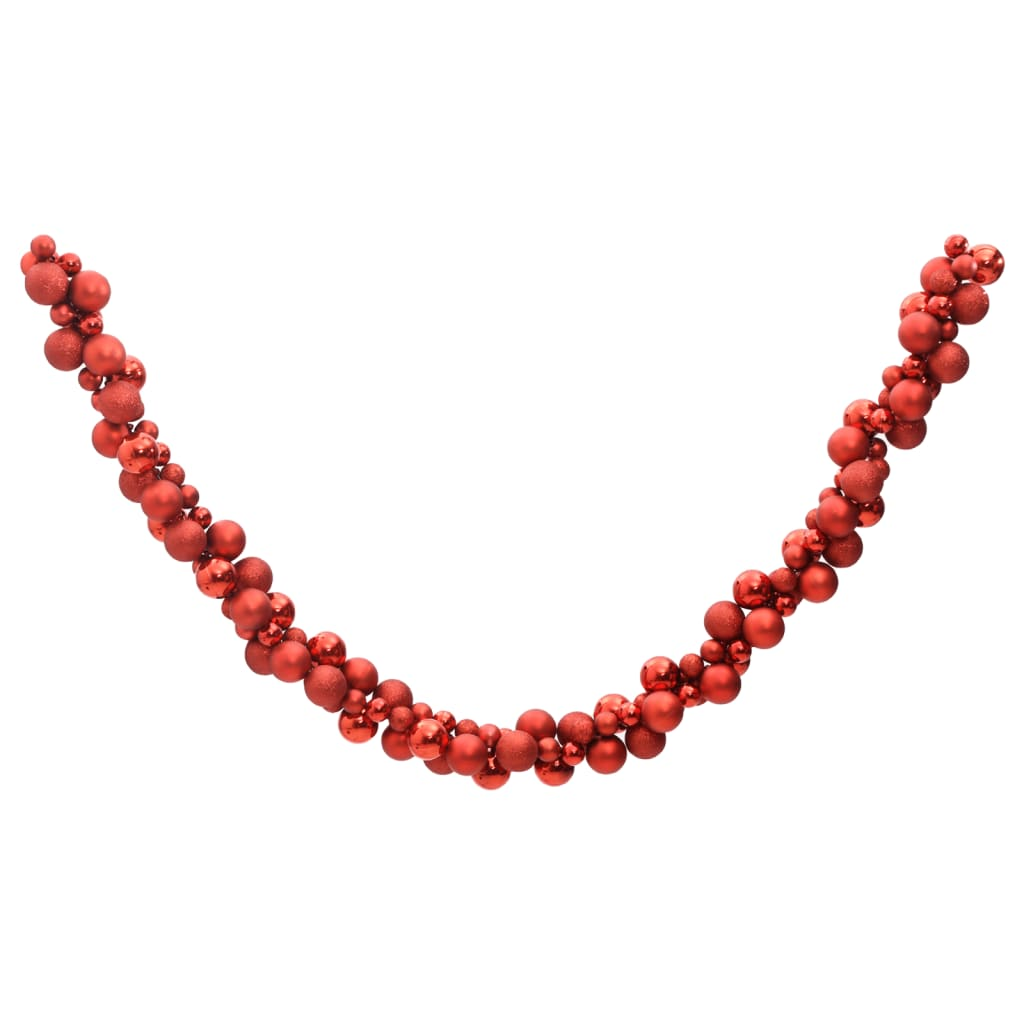 vidaXL Christmas Balls Garland Red 68.9" Polystyrene