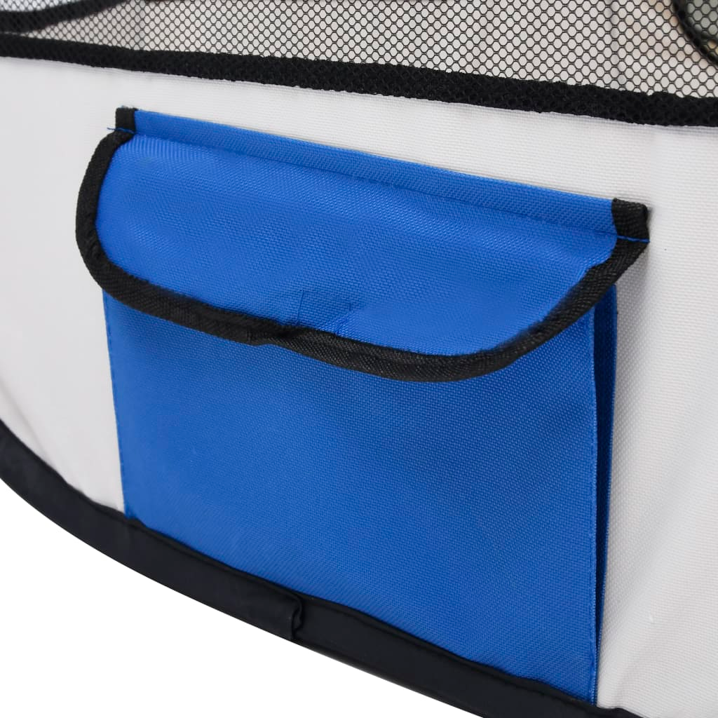 vidaXL Foldable Dog Playpen with Carrying Bag Blue 49.2"x49.2"x24"