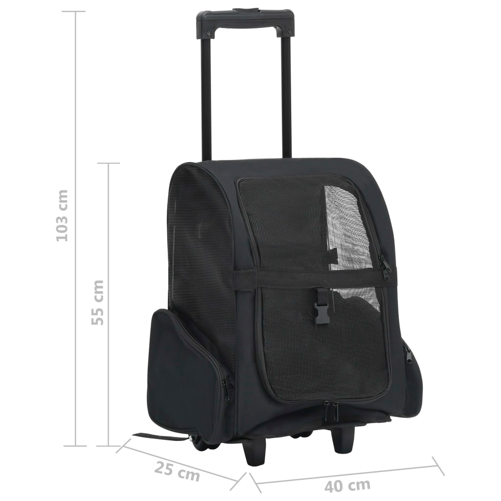 vidaXL Foldable Multipurpose Pet Trolley Black