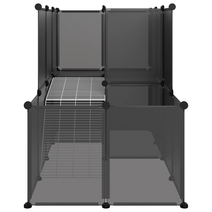 vidaXL Small Animal Cage Black 55.9"x29.1"x36.6" PP and Steel