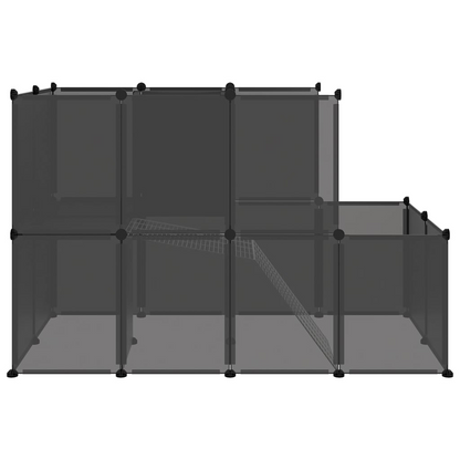 vidaXL Small Animal Cage Black 55.9"x29.1"x36.6" PP and Steel