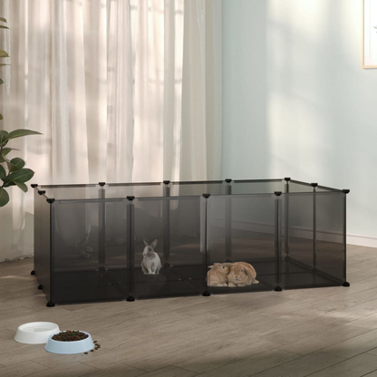 vidaXL Small Animal Cage Black 56.7"x29.1"x18.3" PP and Steel