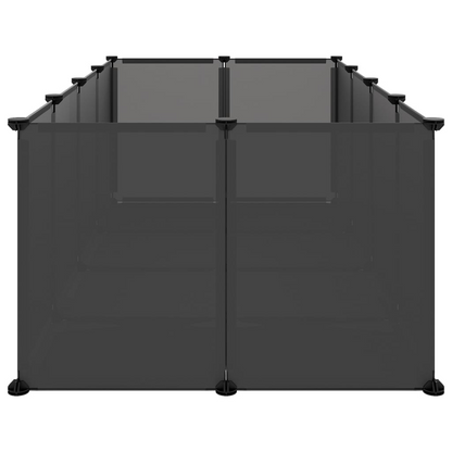 vidaXL Small Animal Cage Black 56.7"x29.1"x18.3" PP and Steel