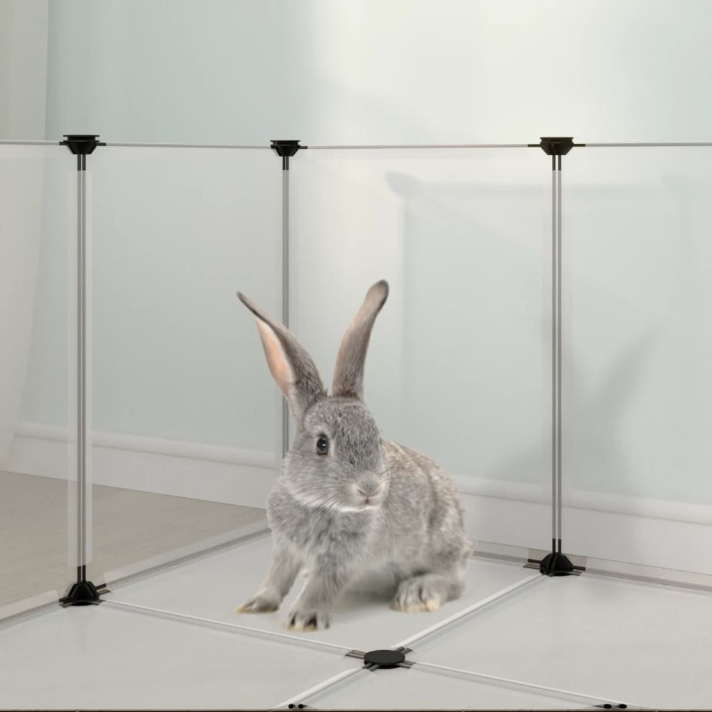 vidaXL Small Animal Cage Transparent 56.7"x29.1"x18.3" PP and Steel